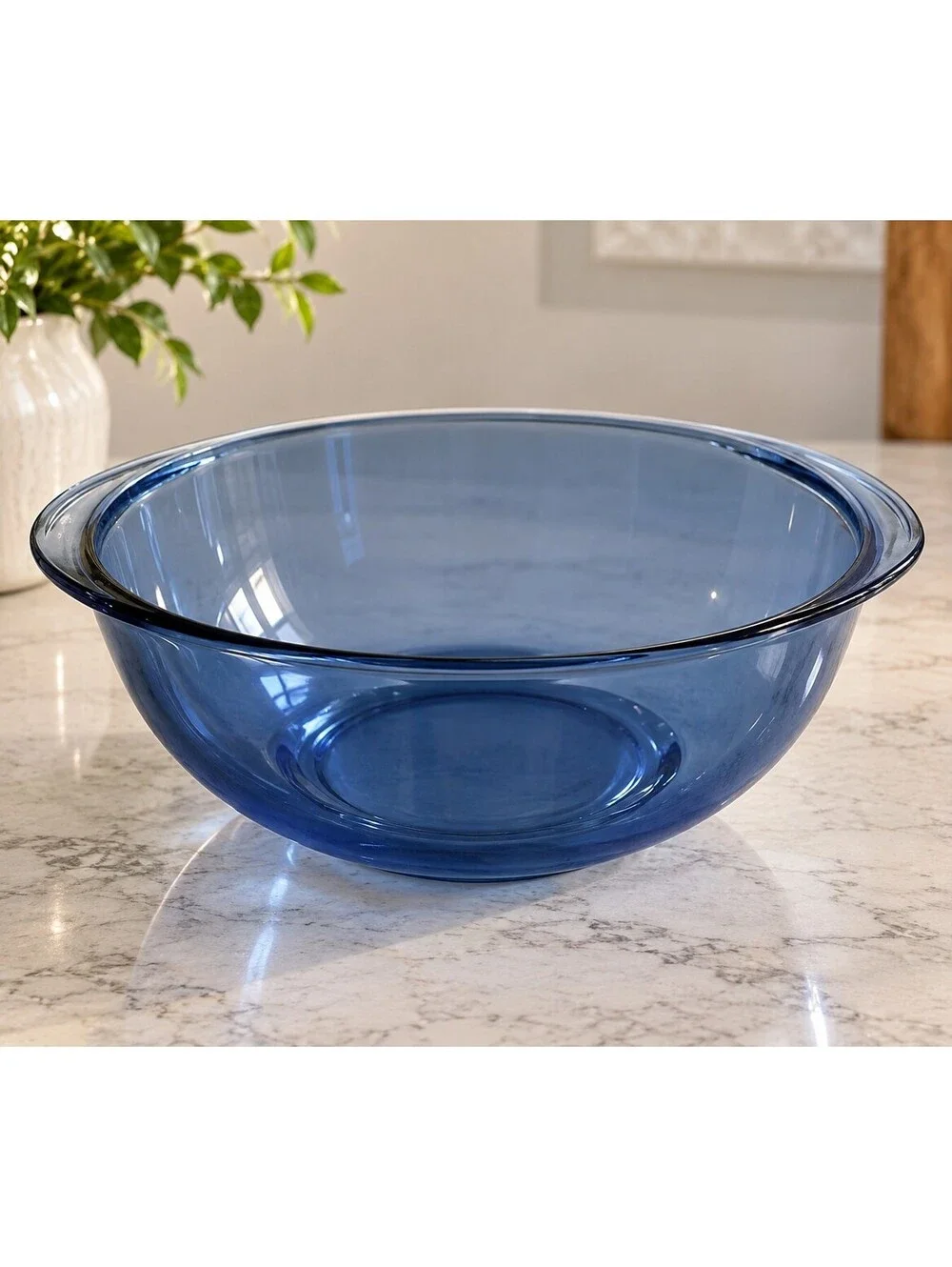 Pyrex Cobalt Blue Glass Mixing Serving Bowl 9 Inch No Lid